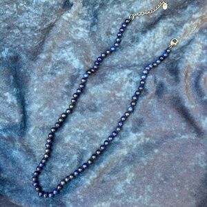 Deep blue, likely lapis likely JTV bead necklace
